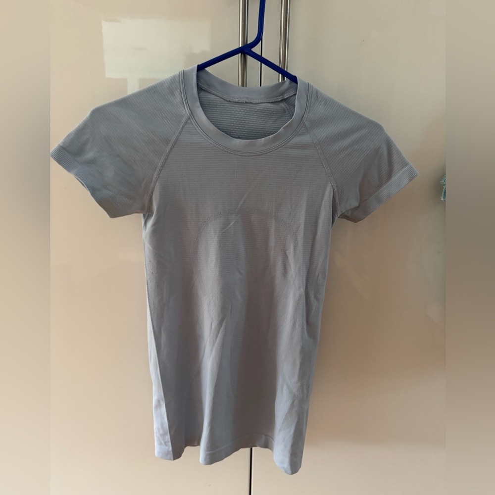 lululemon athletica Light Blue Short Sleeve Tee